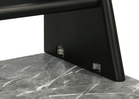 Besler Gray Stone and Black 47-inch Smart Top Writing Desk with Shelf from Coaster - Luna Furniture