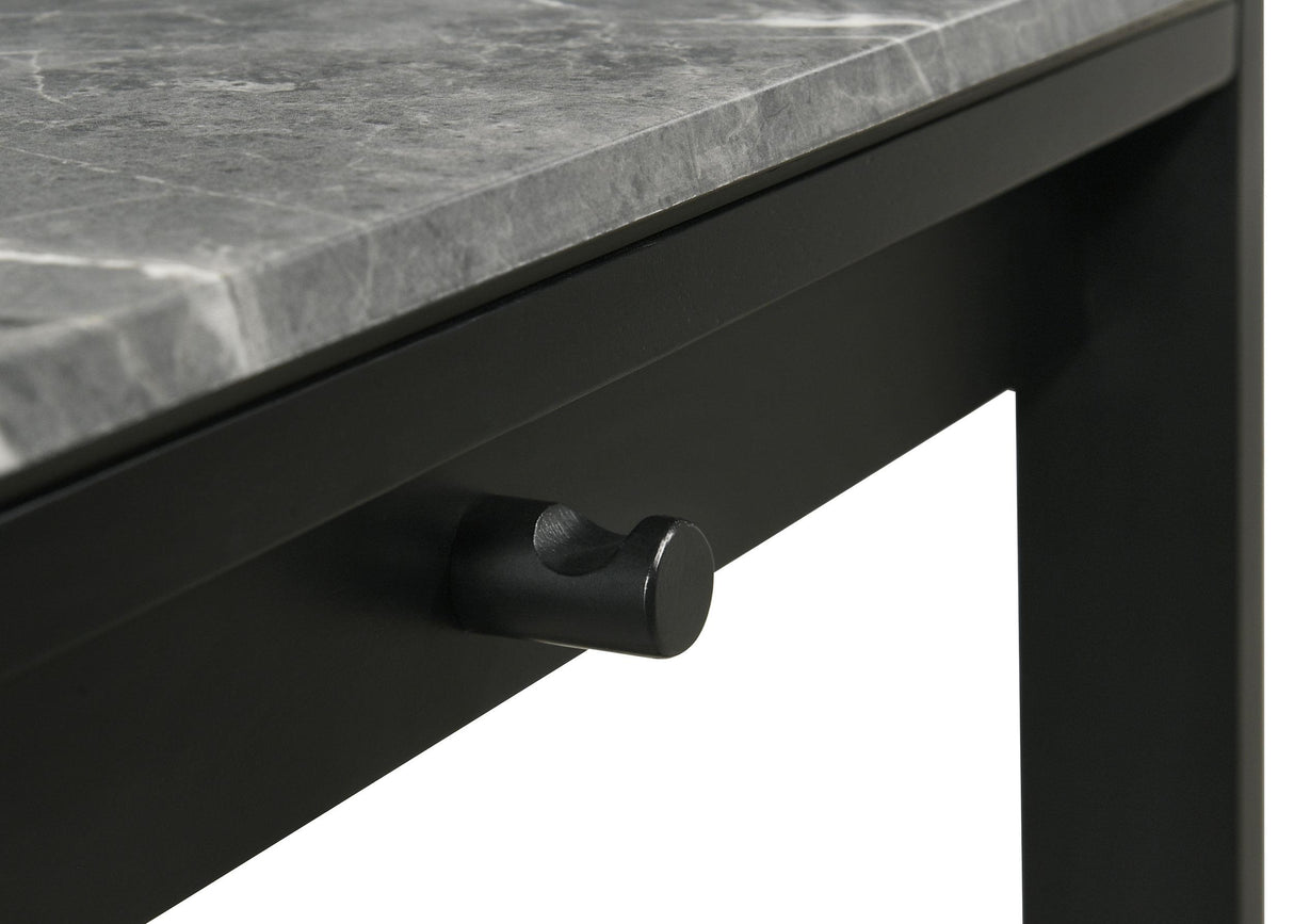 Besler Gray Stone and Black 47-inch Smart Top Writing Desk with Shelf from Coaster - Luna Furniture