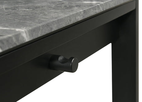 Besler Gray Stone and Black 47-inch Smart Top Writing Desk with Shelf from Coaster - Luna Furniture