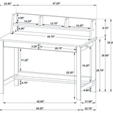 Besler Gray Stone and Black 47-inch Smart Top Writing Desk with Shelf from Coaster - Luna Furniture