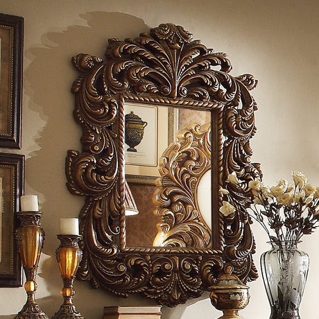 HD-8011 Antique Gold/Perfect Brown Accent Mirror from Homey Design - Luna Furniture