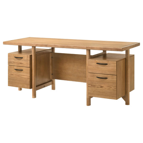 Roldan Light Ash 69" 4-Drawer Computer Desk with File Drawer from Coaster - Luna Furniture