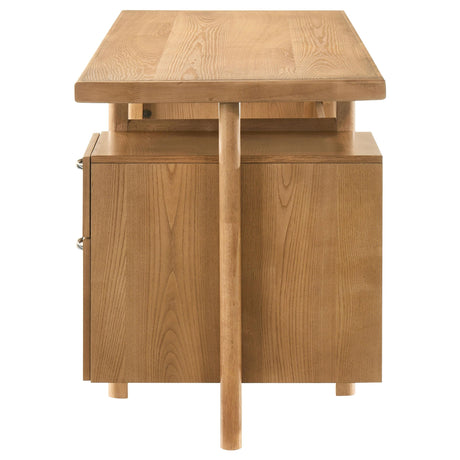 Roldan Light Ash 69" 4-Drawer Computer Desk with File Drawer from Coaster - Luna Furniture
