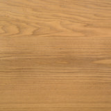 Roldan Light ash computer desk, dimension chart with overall measurements and drawer sizes