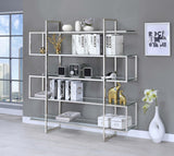 Elmer Clear and Chrome 5-Shelf Bookcase from Coaster - Luna Furniture