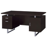 Lawtey Cappuccino Rectangular Storage Office Desk from Coaster - Luna Furniture