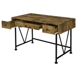 Analiese Antique Nutmeg and Black 2-Piece 3-Drawer Writing Desk Set from Coaster - Luna Furniture