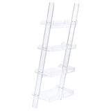 Amaturo Clear 4-Shelf Ladder Bookcase from Coaster - Luna Furniture