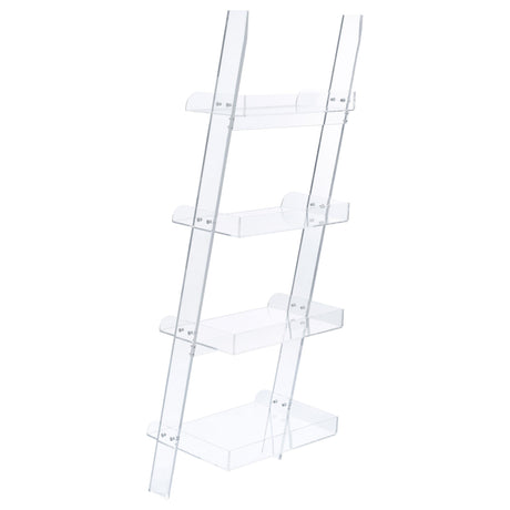 Amaturo Clear 4-Shelf Ladder Bookcase from Coaster - Luna Furniture