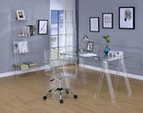 Amaturo Clear 4-Shelf Ladder Bookcase from Coaster - Luna Furniture