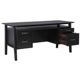 Goodson Black 64-inch 4-Drawer Double Pedestal Computer Desk from Coaster - Luna Furniture