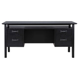 Goodson Black 64-inch 4-Drawer Double Pedestal Computer Desk from Coaster - Luna Furniture
