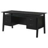 Goodson Black 64-inch 4-Drawer Double Pedestal Computer Desk from Coaster - Luna Furniture
