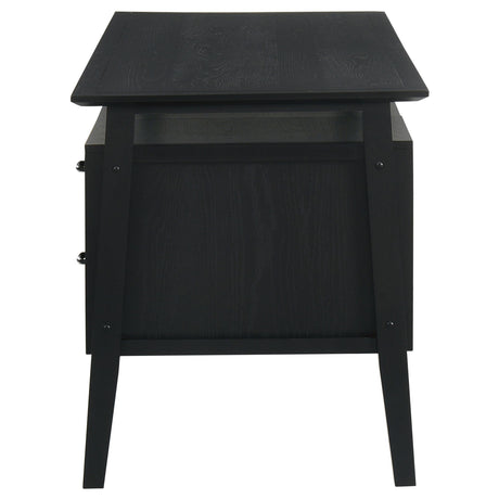 Goodson Black 64-inch 4-Drawer Double Pedestal Computer Desk from Coaster - Luna Furniture