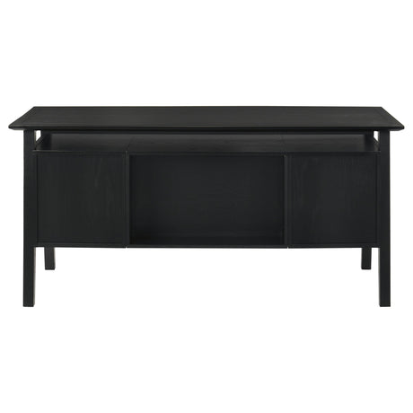 Goodson Black 64-inch 4-Drawer Double Pedestal Computer Desk from Coaster - Luna Furniture