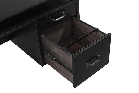 Goodson Black 64-inch 4-Drawer Double Pedestal Computer Desk from Coaster - Luna Furniture