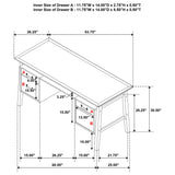 Goodson Black 64-inch 4-Drawer Double Pedestal Computer Desk from Coaster - Luna Furniture