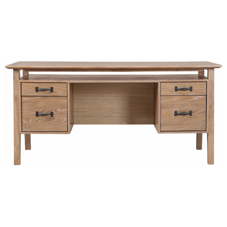 Goodson Distressed Light Brown 64" 4-Drawer Computer Desk from Coaster - Luna Furniture