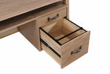 Goodson Distressed computer desk, drawer interior and metal slides, close-up