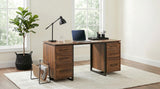 Berhalter Brown 6-Drawer Double Pedestal File Computer Desk from Coaster - Luna Furniture