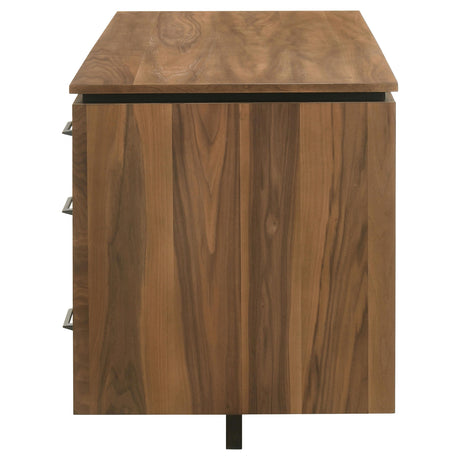 Berhalter Brown 6-Drawer Double Pedestal File Computer Desk from Coaster - Luna Furniture