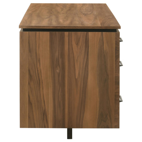 Berhalter Brown 6-Drawer Double Pedestal File Computer Desk from Coaster - Luna Furniture