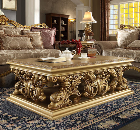 HD-8016 Metallic Bright Gold Coffee Table from Homey Design - Luna Furniture