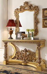 HD-8016 Metallic Bright Gold Console Table from Homey Design - Luna Furniture