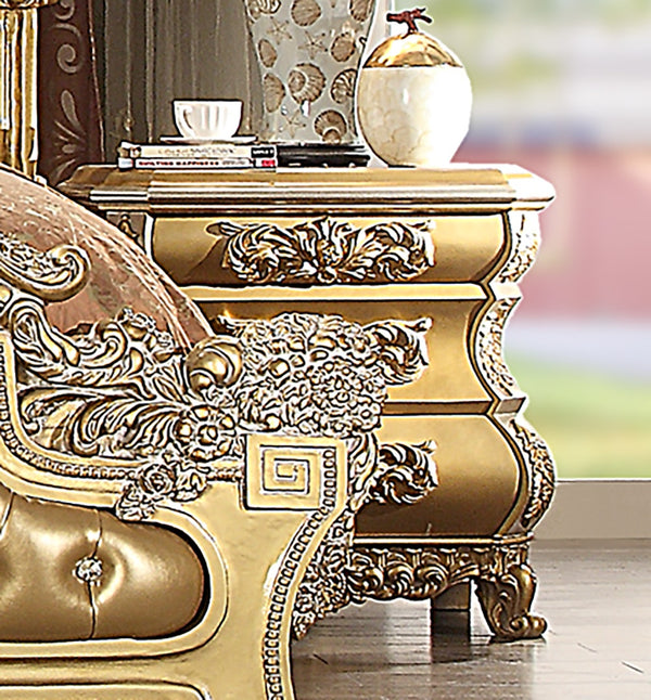 HD-8016 Metallic Bright Gold Nightstand