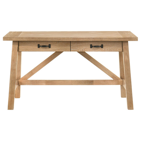 Fabian Distressed Light Brown 54-inch 2-drawer Computer Writing Desk from Coaster - Luna Furniture