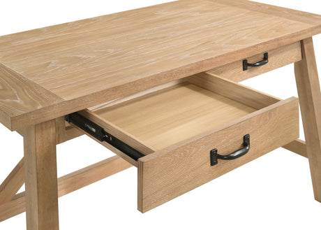 Fabian Distressed Light Brown 54-inch 2-drawer Computer Writing Desk from Coaster - Luna Furniture