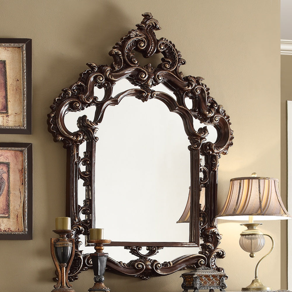 HD-8017 Brown/Metallic Silver Mirror from Homey Design - Luna Furniture