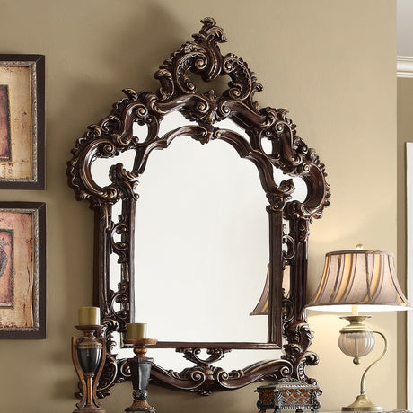 HD-8017 Brown/Metallic Silver Mirror from Homey Design - Luna Furniture