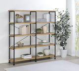 Analiese Mango 63-inch 4-shelf Double Bookshelf from Coaster - Luna Furniture