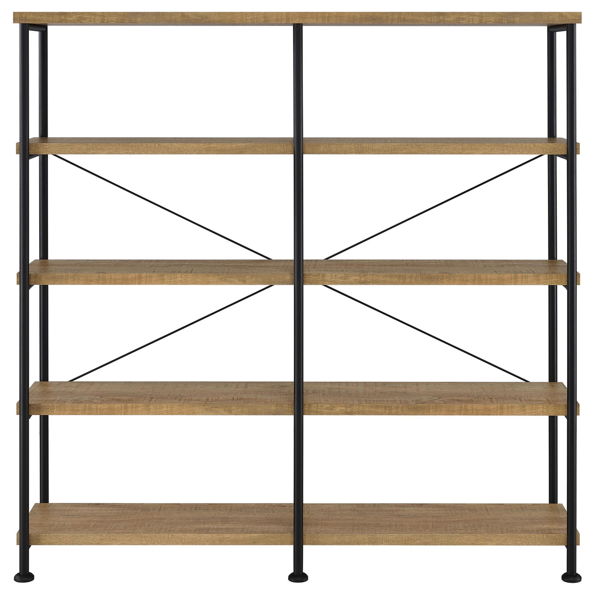 Analiese Mango 63-inch 4-shelf Double Bookshelf from Coaster - Luna Furniture