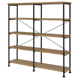 Analiese Mango 63-inch 4-shelf Double Bookshelf from Coaster - Luna Furniture