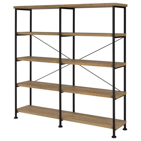 Analiese Mango 63-inch 4-shelf Double Bookshelf from Coaster - Luna Furniture