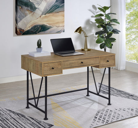 Analiese Mango 47-inch 3-drawer Writing Desk from Coaster - Luna Furniture