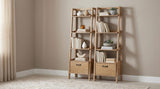 Fabian Distressed Light Brown 2-Piece 4-Shelf Bookshelf with Drawer from Coaster - Luna Furniture