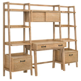 Fabian Distressed Light Brown Bookshelf Bridge with Cubbies from Coaster - Luna Furniture