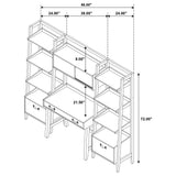 Fabian Distressed Light Brown Bookshelf Bridge with Cubbies from Coaster - Luna Furniture