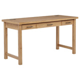 Vermes Light Ash 55-inch 3-drawer Writing Desk with Power Outlet from Coaster - Luna Furniture