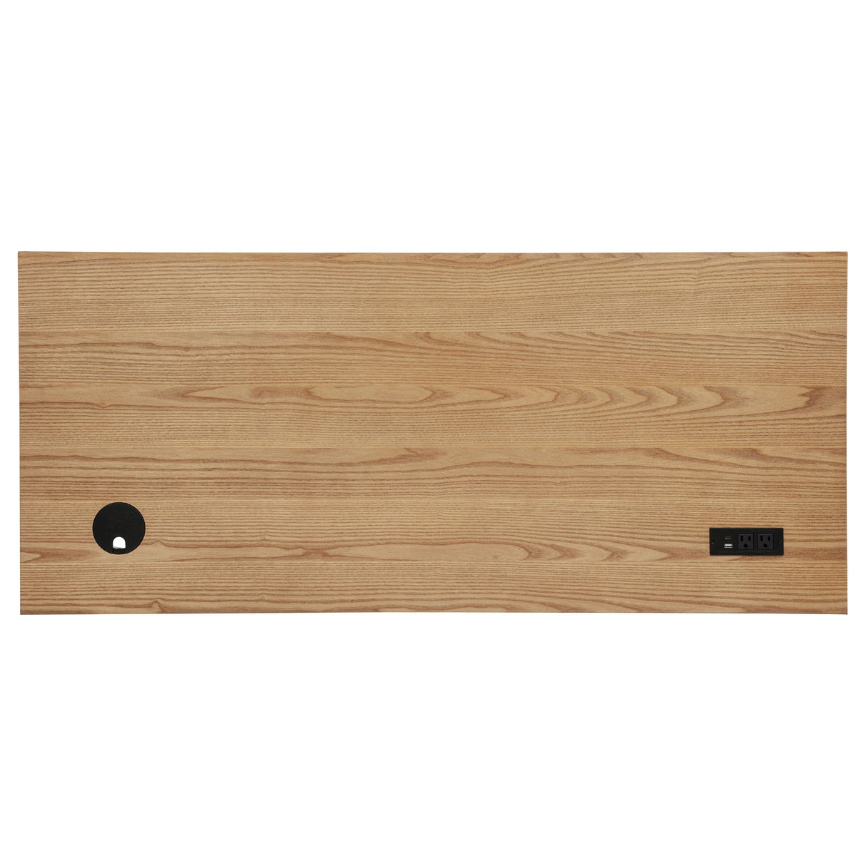 Vermes Light Ash 55-inch 3-drawer Writing Desk with Power Outlet from Coaster - Luna Furniture