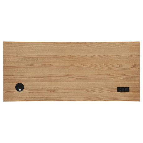 Vermes Light Ash 55-inch 3-drawer Writing Desk with Power Outlet from Coaster - Luna Furniture