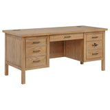Vermes Light Ash 66-inch 7-drawer Computer Desk with Power Outlet from Coaster - Luna Furniture