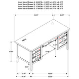 Vermes Light Ash 66-inch 7-drawer Computer Desk with Power Outlet from Coaster - Luna Furniture