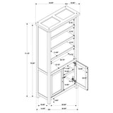 Vermes Light Ash 72-inch 2-door Home Office Cabinet Bookcase from Coaster - Luna Furniture