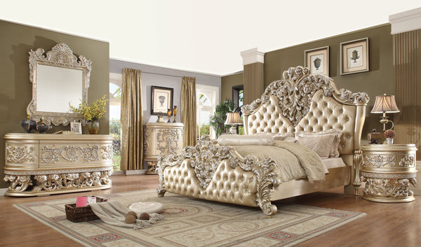HD-8022 Champagne Gold 4-Piece Bedroom Set