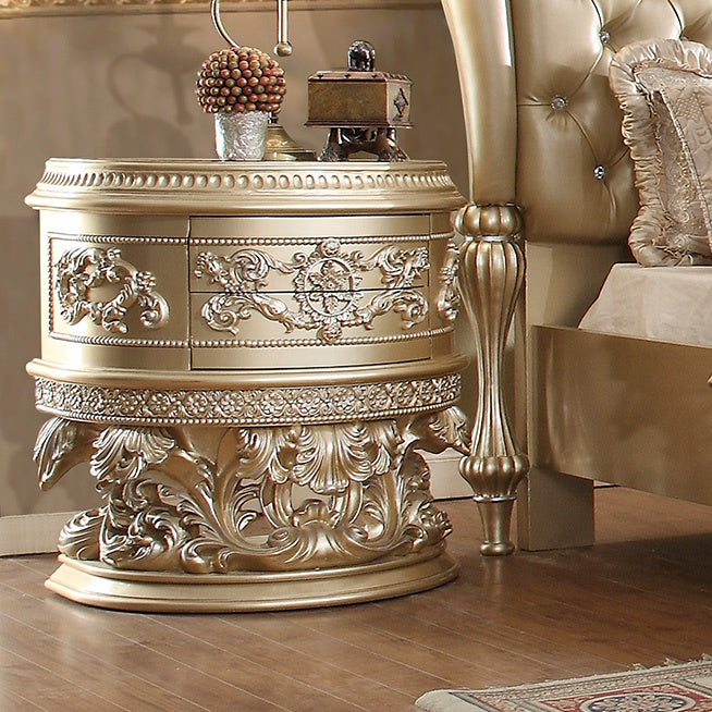 HD-8022 Champagne Gold 4-Piece Bedroom Set from Homey Design - Luna Furniture