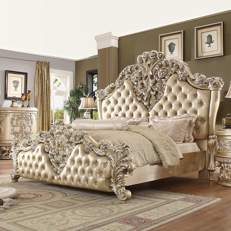 HD-8022 Champagne Gold 4-Piece Bedroom Set from Homey Design - Luna Furniture